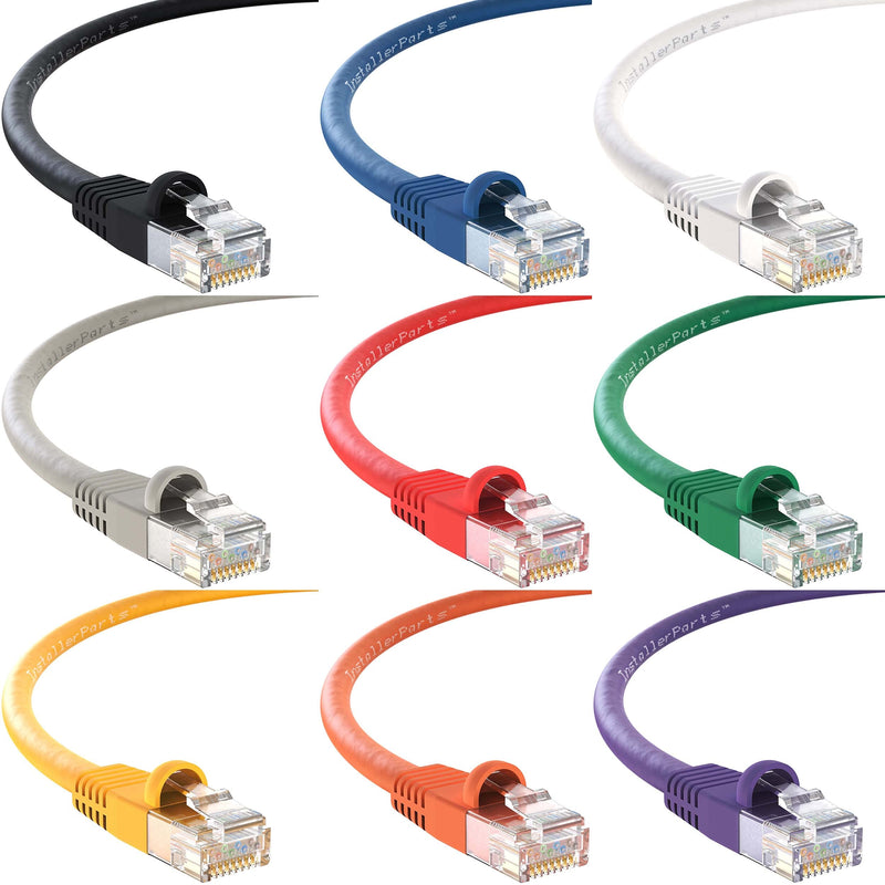 InstallerParts Ethernet Cable CAT5E Cable UTP Booted 15 FT - Blue - Professional Series - 1Gigabit/Sec Network/Internet Cable, 350MHZ 15 Feet