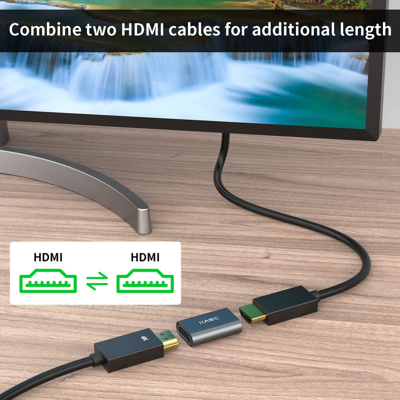 HDMI Coupler Female to Female 3 Packï¼ŒIIABC 3D 4K@60Hz HDMI Adapter Aluminum Alloy Extension Cable Connector for HDTV, Roku Stick, Computer, PC, Monitor, Laptop, Projector, DVD Player, PS 5/4/3