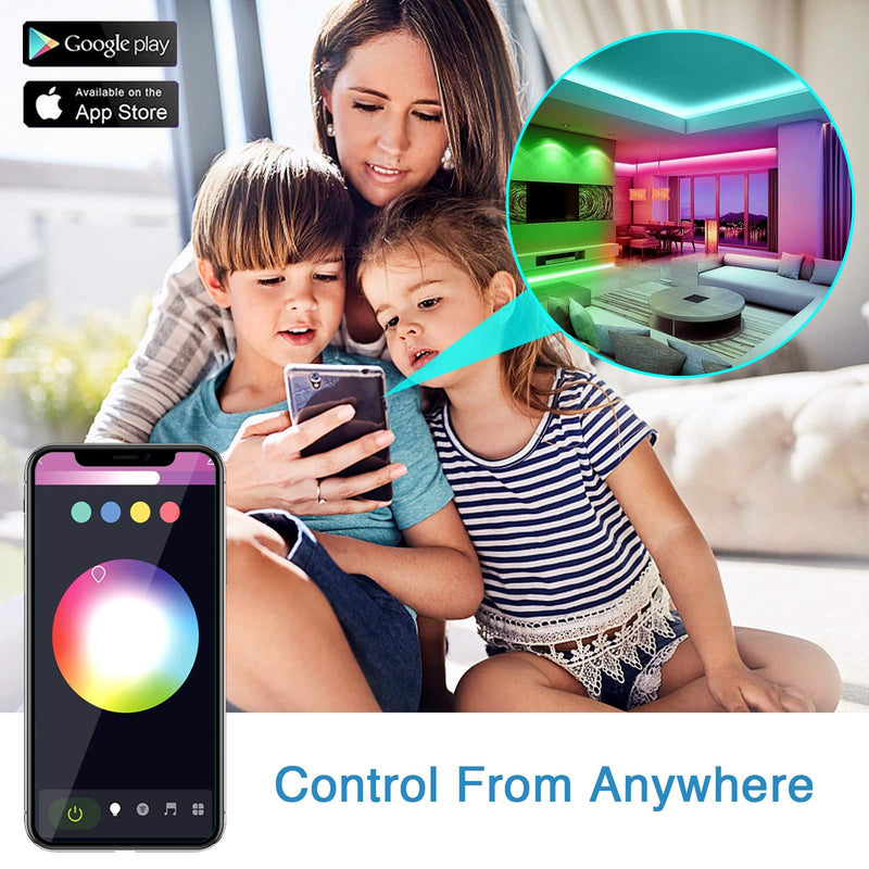 Daybetter 65.6ft WiFi Smart Led Lights Strip with App Control for Bedroom Decoration Work with Alexa and Google Assistant(2 Rolls of 32.8ft)