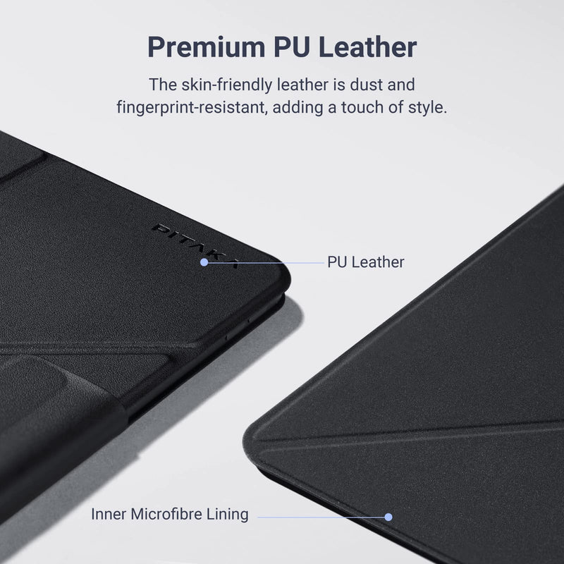 PITAKA iPad Pro 12.9 Case, MagEZ Folio 2 for iPad Pro 12.9, Lightweight, Multi-fold Folio with Hidden Magnetic Apple Pencil Holder, Compatible with MagEZ Case 2/Pro for iPad Pro - Black 12.9" iPad Pro 2022/2021/2020/2018 (3-6th Gen)