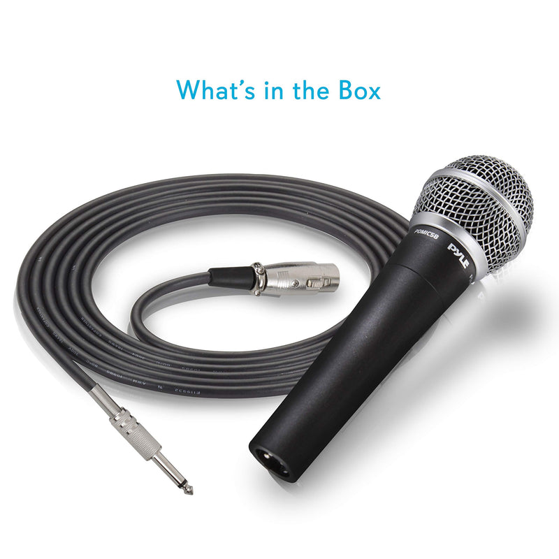 Pyle-Pro Includes 15ft XLR Cable to 1/4'' Audio Connection, Connector, Black, 10.10in. x 5.00in. x 3.30in. (PDMIC58)