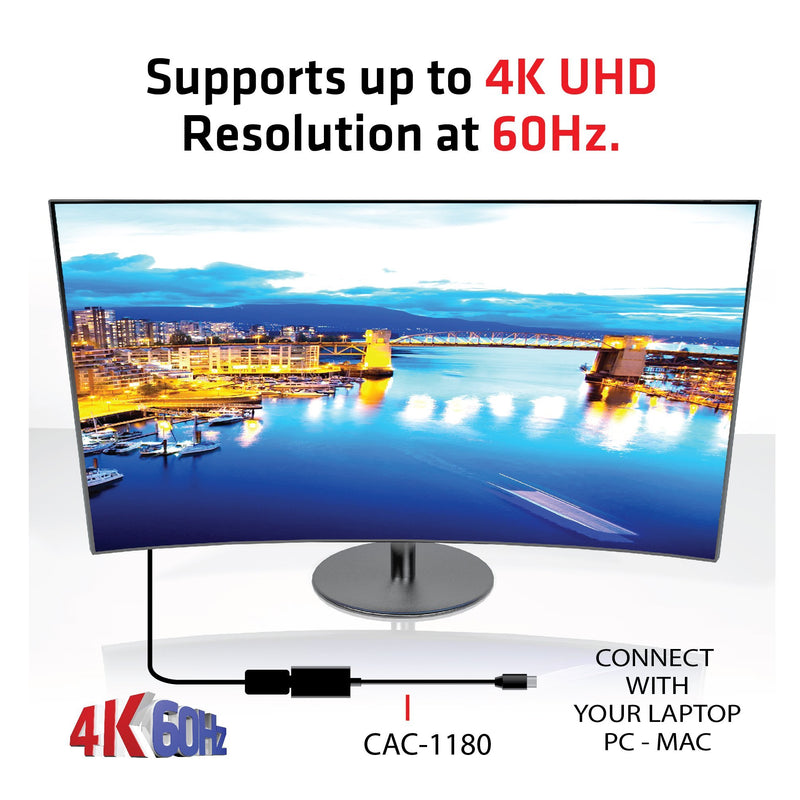 Club 3D CAC-1180 Mini DisplayPort 1.4 to HDMI 2.0B HDR Adapter Supports 4096X2160@60Hz High Dynamic Range, Black