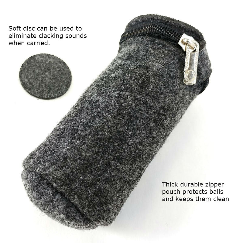 Top Chi 1 lb. 1.5 Inch Solid Stainless Steel Baoding Balls with Carry Pouch. Non-Chiming Chinese Health Balls for Hand Therapy, Exercise, and Stress Relief