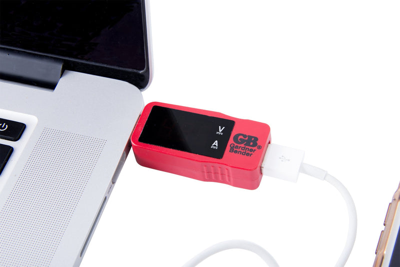 Gardner Bender GUSB-3450 Multimeter, Voltage, Current, Polarity USB Tester, Red