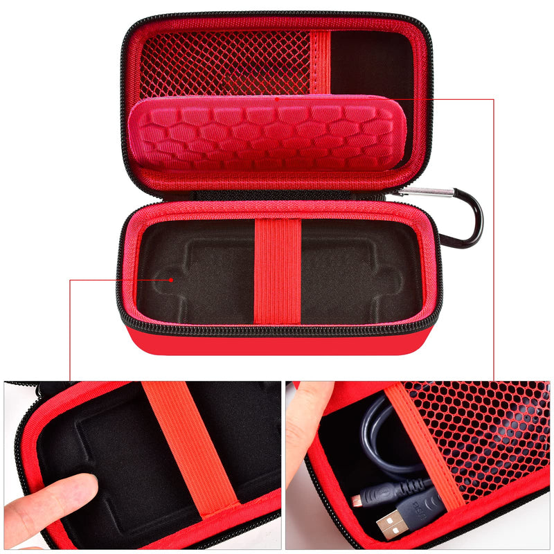 Case Compatible with Samsung T7/ T7 Touch Portable SSD 1TB 2TB 500GB USB 3.2 External Solid State Drive, Travel Carrying Storage Organizer Fits for USB Cables and More Accessories (Red) Red