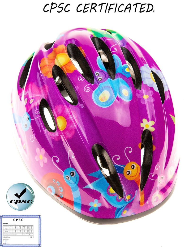Girl Helmet for Bike,Kids Bike Pink Helmet for Girls Easily Adjuastable and Multi-Sport, from Toddler to Youth CPSC Certicated Butterfly Windmill