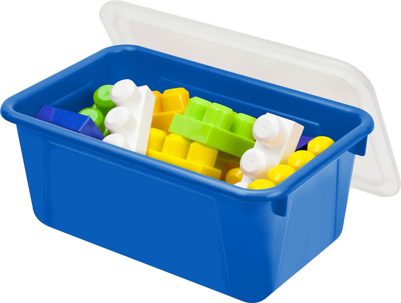 Storex Bin Cover/Lid, Fits Storex Small Cubby Bin (Bins Sold Separately), 12.2" x 7.8" x 1", 5-Pack, Translucent (62402A05C)