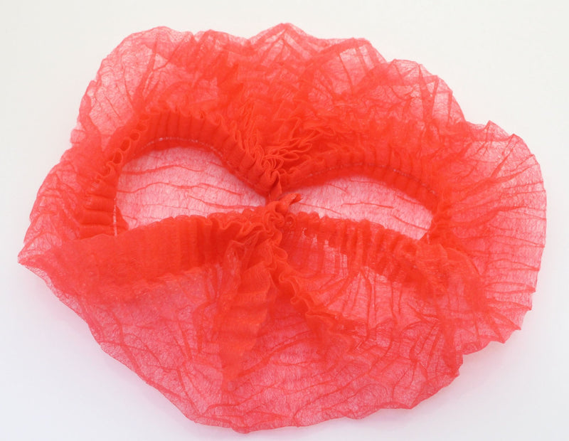 Yes!Fresh 100 Pieces Disposable Non-Woven Clip Caps Mop Caps Hairnets Head Cover, 21", with 6 Colors for You to Choose (Red) Red