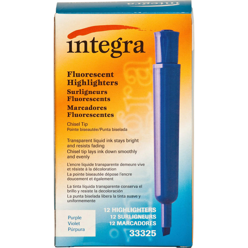 Integra Desk Highlighter, Chisel Tip, Fluorescent Purple (ITA33325)