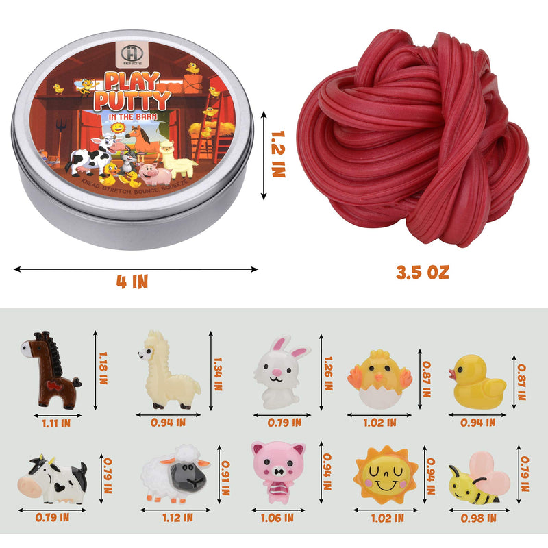 INNER-ACTIVE Play Putty Therapy Putty for Kids with Charms in The Barn Theraputty Medium Resistance, Increase fine Motor Skills and Finger Strength, Occupational and Physical Therapist Recommended