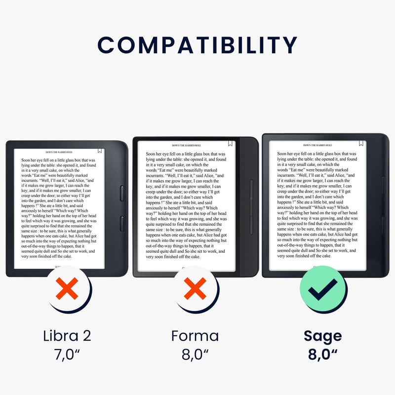 kwmobile Origami Case Compatible with Kobo Sage - Case Ultra Slim Fit PU Leather Cover with Stand - Dark Blue