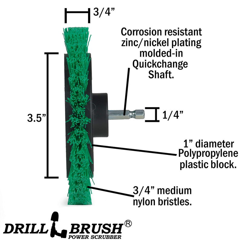 Drill Brush Power Scrubber by Useful Products - Drillbrush oven cleaner brush set - Kitchen Cleaning Brush Drill Brush Set - Kitchen Accessories - Drill Brush Attachment Countertop Scrubber Brush Set Green