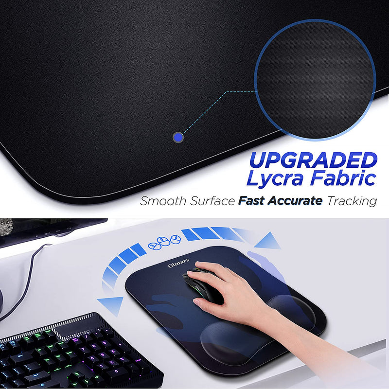 Gimars Large Smooth Superfine Fibre Memory Foam Ergonomic Mouse Pad Wrist Rest Support - Mousepad with Nonslip Base for Laptop, Computer, Gaming & Office Upgrade Mouse Wrist Rest Pad