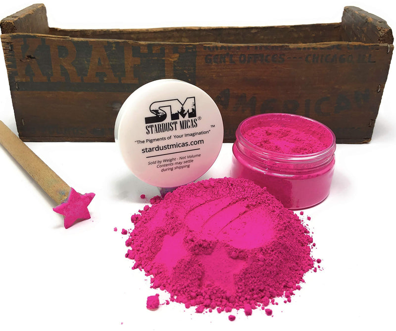 Neon Pink Pigment Powder for Cold Process Soap Making, Hot Pink Pigment Powder for Resin, Fluorescent Neon Pink Pigment Powder, Color Stable, Stardust Micas Hot Pink Pigment (Hot Pink, 10 Gram Jar)