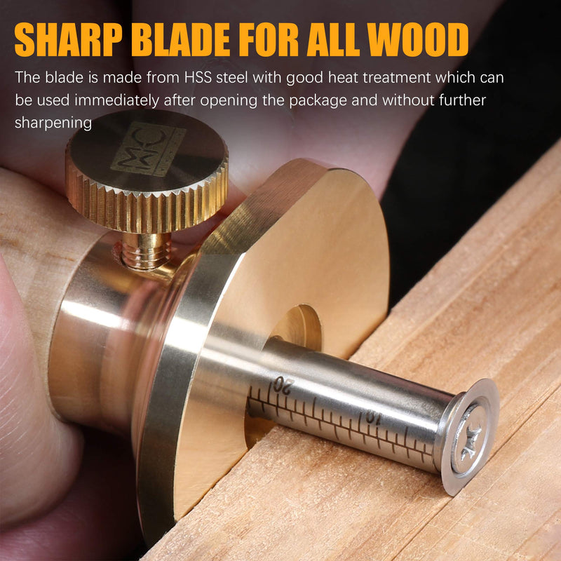 MKC Wheel Marking Gauge Kit 2 Extra Blades Woodworking Tools Scriber for Woodwork