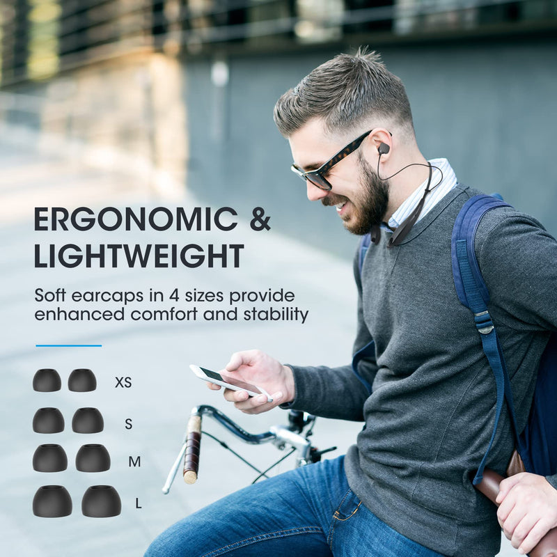 Bluetooth Neckband Headphones Around The Neck Bluetooth Headset with 24H of Playback Noise Cancelling Microphones for Clear Calls, Work, Music, Conference, Compatible with Cellphones, PC, Tablet, TV