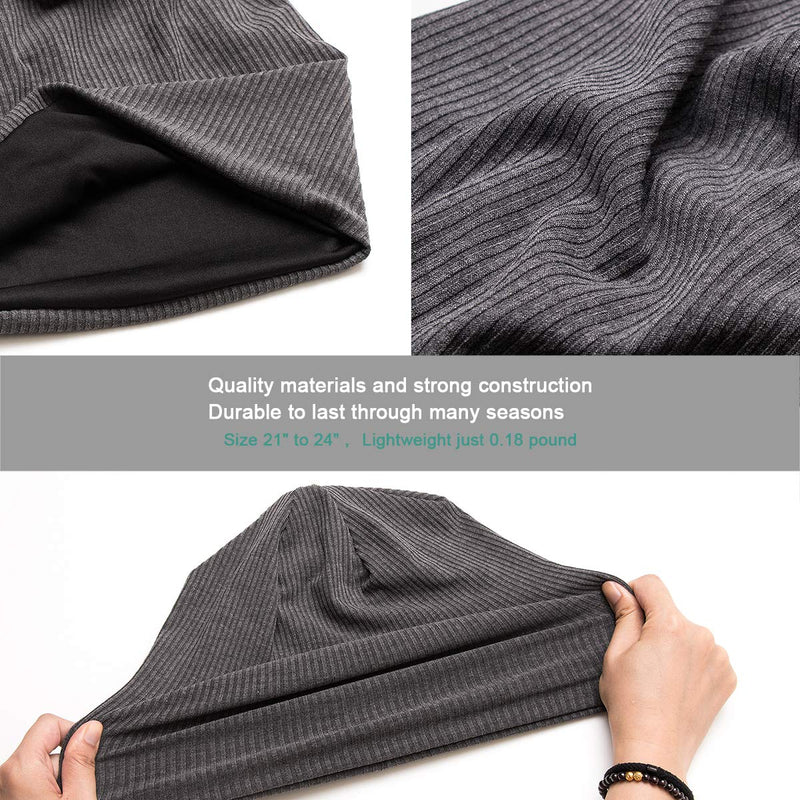 Trendy Stylish Beanie of Quality Knit Fabric, Breathability & Elasticity Skull Cap Hat … 01 Stripes-black