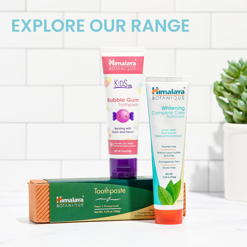 Himalaya Botanique Complete Care Whitening Toothpaste, Simply Peppermint, for a Clean Mouth, Whiter Teeth and Fresh Breath, 5.29 oz, 2 Pack 5.29 Ounce (Pack of 2)