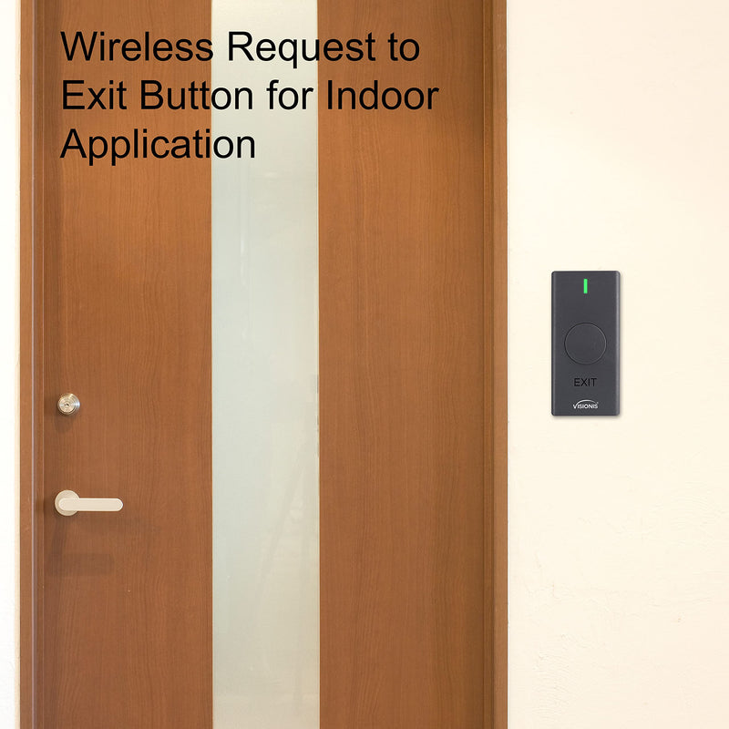 Visionis VIS-3200 Outdoor IP65 Black Access Control Kit with Wireless RFID Keypad, Exit Button, Receiver, 433 MHz 165 Ft Range with 500 Users Standalone Battery Operated