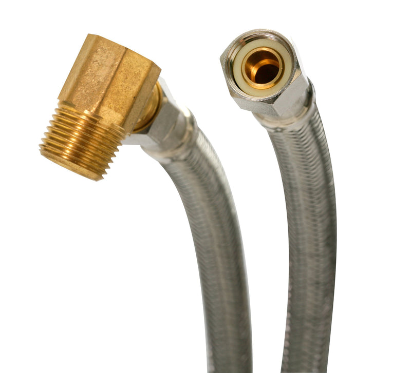Fluidmaster B6W48 Dishwasher Connector With 3/8-Inch Elbow Fitting, Braided Stainless Steel - 3/8 Female Compression Thread x 3/8 Female Compression Thread, 4 Ft. (48-Inch) Length 48 Inch