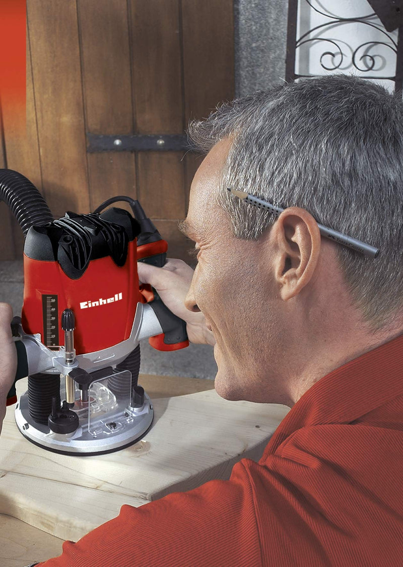 Original Einhell 15-piece milling cutter set (suitable for electric routers, 15 pieces, 8 mm shaft diameter, in a wooden case) 15 pieces. Milling set