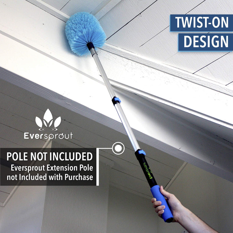 EVERSPROUT Twist-On Cobweb Duster (Soft Bristles) | Hand Packaged to Protect Bristles | Indoor & Outdoor use Brush Attachment | Fits Standard Acme Threaded Poles | Brush Only (Pole Sold Separately) Cobweb Duster (Soft Bristles)