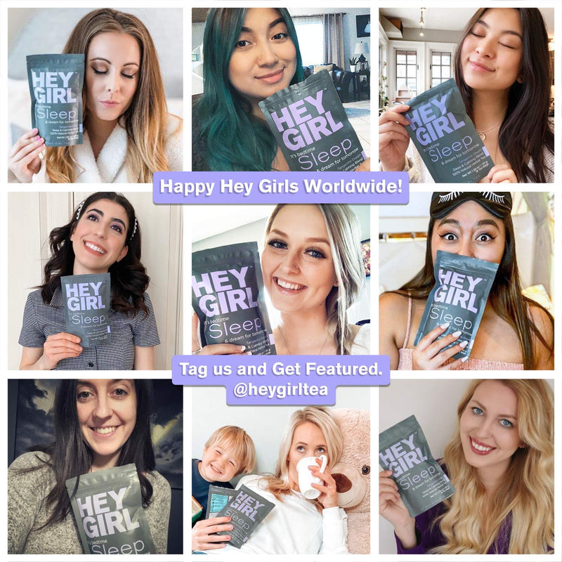 Hey Girl Herbal Sleep Tea w/ Chamomile , Valerian Root & Lemon Balm in Tea Bags - Thoughtful Gifts For Women