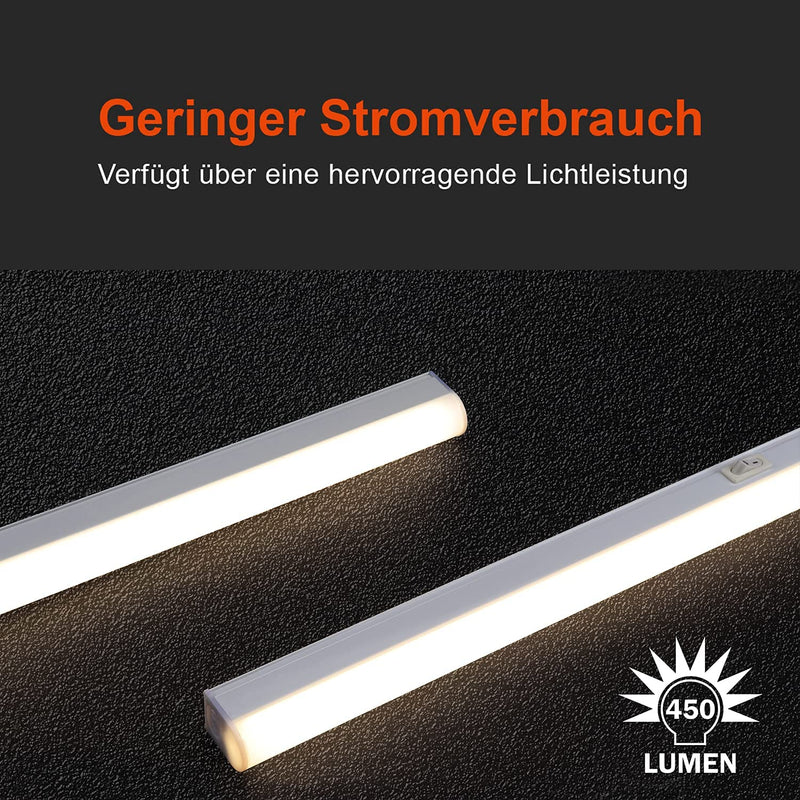 da LIGHT LED under-cabinet light kitchen 5W 31.5cm 450lm 4000k neutral white under-cabinet light strip kitchen lamp cabinet lighting super bright white for kitchen cupboard expandable with plug-in system (2 pieces) 4000k set of 2 31.5cm
