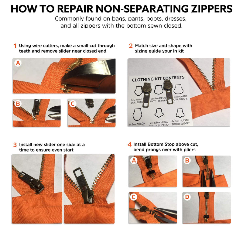 Zipper Rescue Zipper Repair Kits â€“ The Original Zipper Repair Kit, Made in America Since 1993 (Clothing)