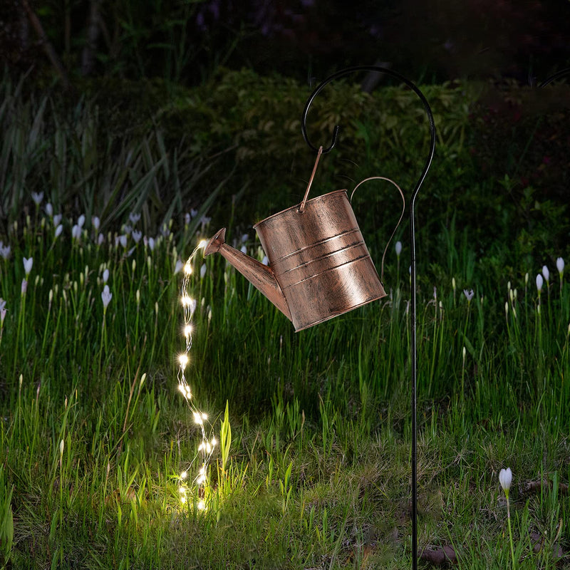Garden Decor Solar Lights Outdoor Watering Can Decoration Hanging Lantern Waterproof for Lawn Patio Garden Courtyard Table Yard Pathway Walkway Outdoor Gardening Gifts, Warm White LED