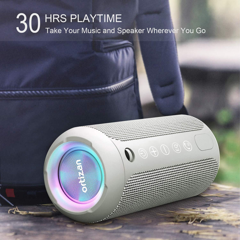 Ortizan Portable Bluetooth Speaker, IPX7 Waterproof Wireless Speaker with 24W Loud Stereo Sound, Outdoor Speakers with Bluetooth 5.0, 30H Playtime,66ft Bluetooth Range,TWS Pairing for Home Gray