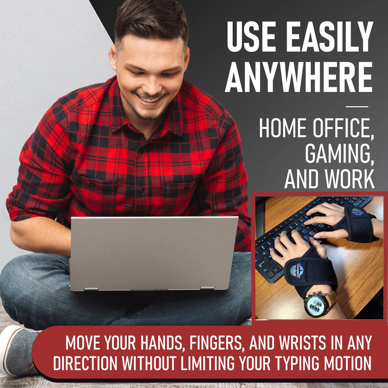 EXPOPROX-Wearable Gel Wrist Rest Pads, 2 Pc. Set, Ergonomic Mouse and Keyboard Support Cushions to Reduce Joint Stress, Tension, and Carpal Tunnel Pain, Adjustable Fit with Padded Comfort