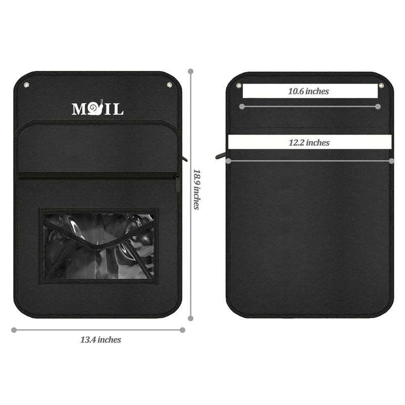 Mail Slot Catcher for Door, Mail Holder Indoor, Black Post Organizer Bag for Letterbox, Space Saving, No Tools and Screws Needed, Suitable for Home, Office, and Garage, Mother's Day Gift