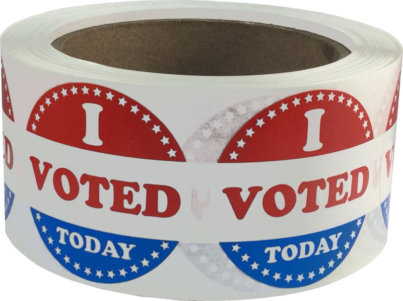 Red-White-and-Blue"I Voted Today" Stickers, 2" Circle Voting Labels, 500 Pack