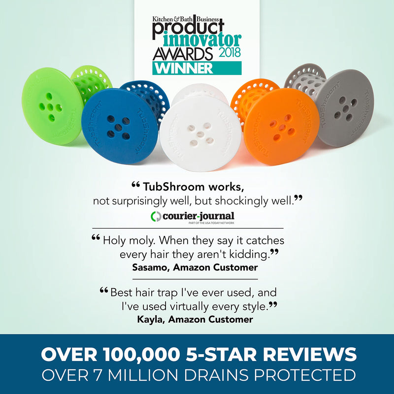 TubShroom Revolutionary Tub Drain Protector Hair Catcher/Strainer/Snare, Blue