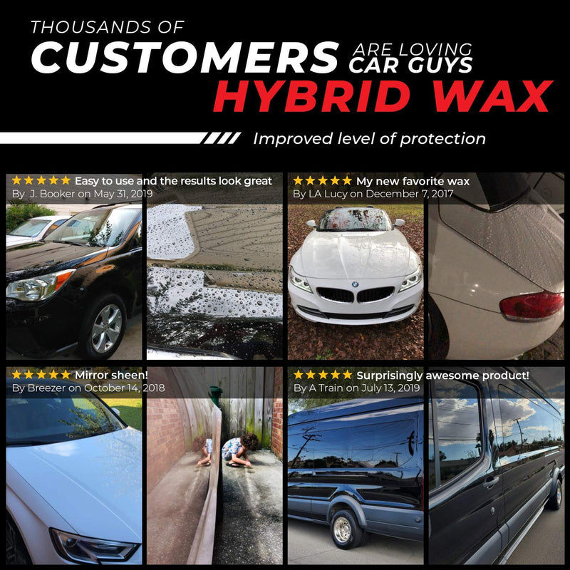 CAR GUYS Hybrid Wax - Advanced Car Wax - Long Lasting and Easy to Use - Safe on All Surfaces - 18 Oz Kit 18 Ounces w/ Towel