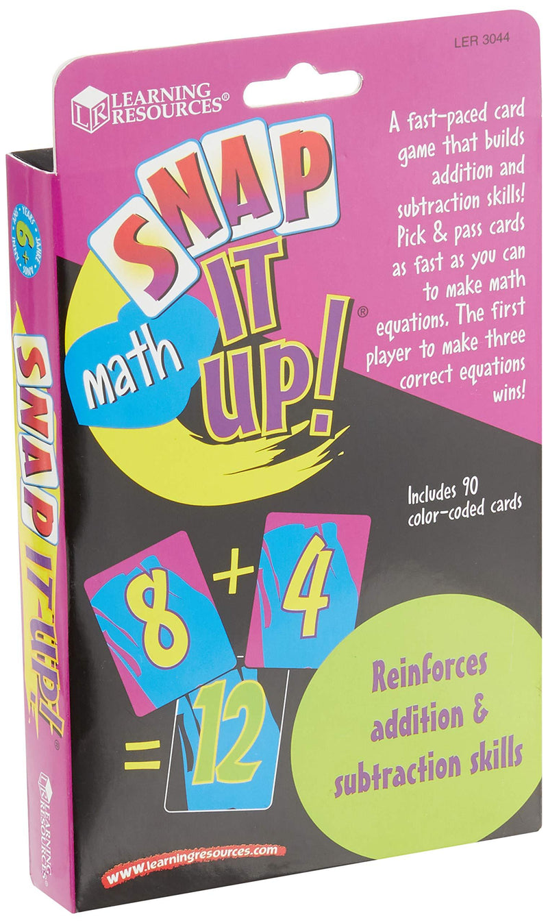 Learning Resources Snap It Up! Math: Addition/Subtraction Card Game, 90 Cards, 2-6 Players, Grades 1+, Ages 6+
