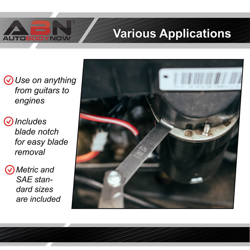 ABN Universal Standard SAE and Metric Offset Valve Feeler Gauge 16-Piece Blade Tool for Measuring Gap Width/Thickness