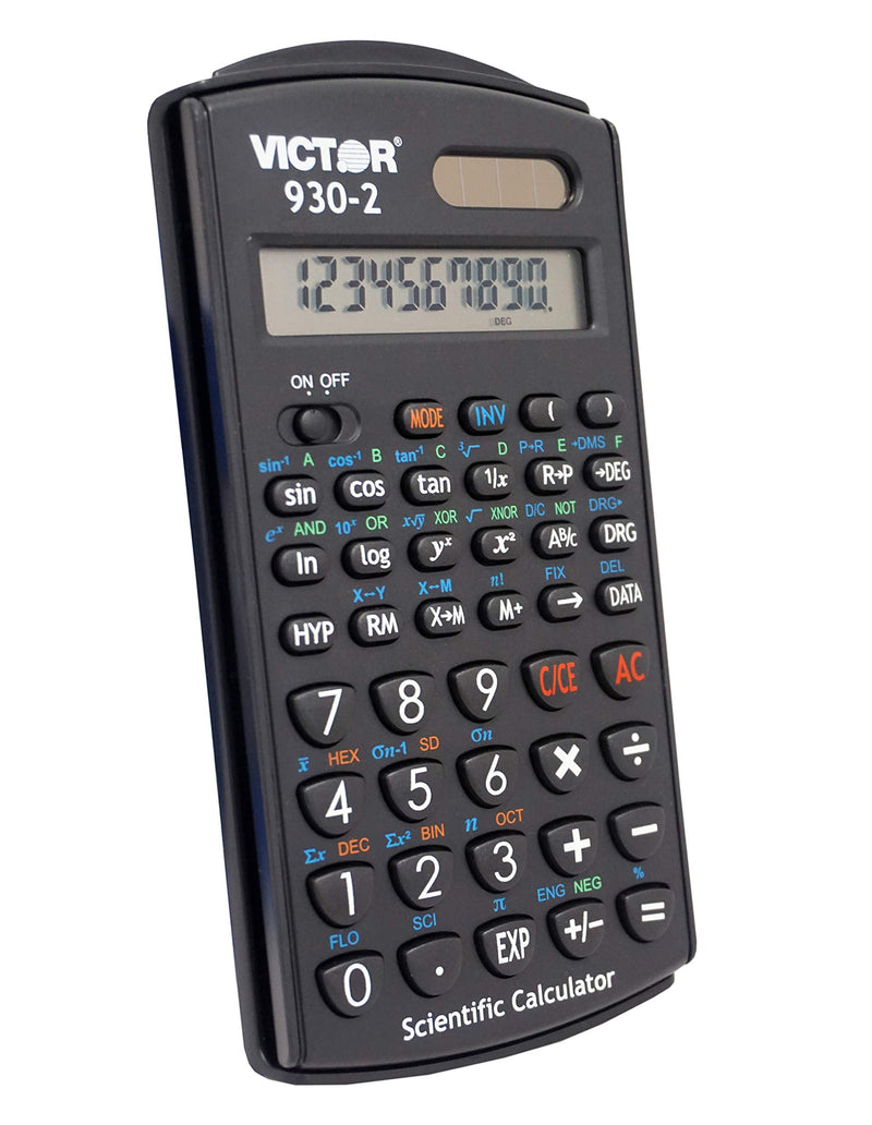 Victor-930-2 Scientific Calculator, 1Line Display-Black and Silver , 3 x 5