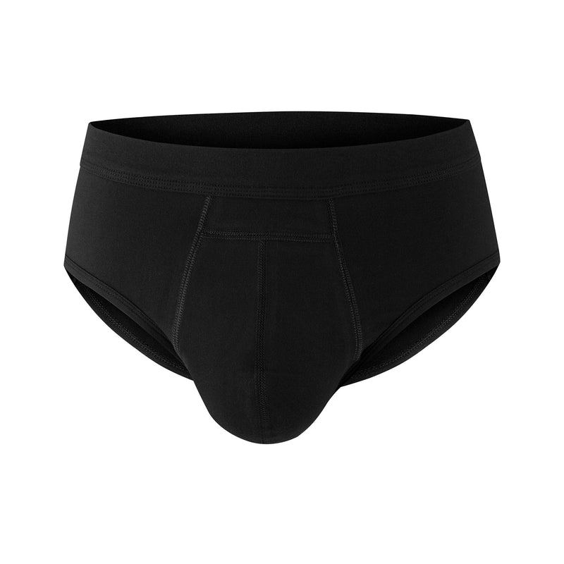 PROTECHDRY Washable Urinary Incontinence Cotton Brief Underwear with Front Absorbent Area Black 2X-Large (Pack of 1)