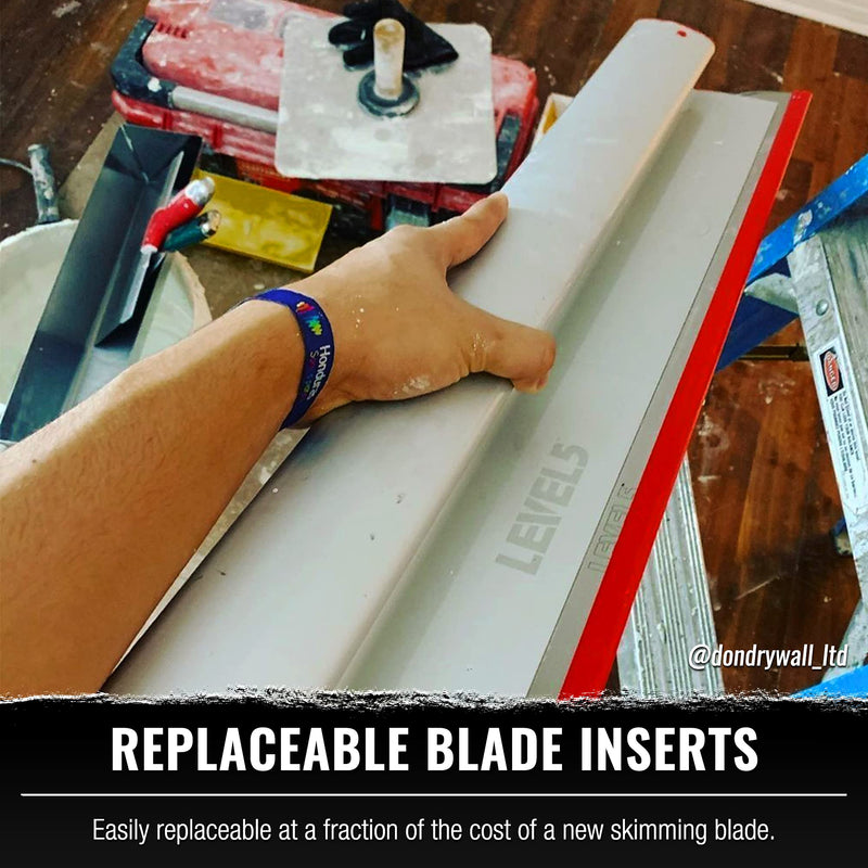 LEVEL5 7" Skimming Blade | Smoothing/Knock-Down Knife | Extruded Aluminum & European Stainless Steel Construction | High-Impact End Caps | Sheetrock Drywall Gyprock Wall-Board Plasterboard | 4-907 7"