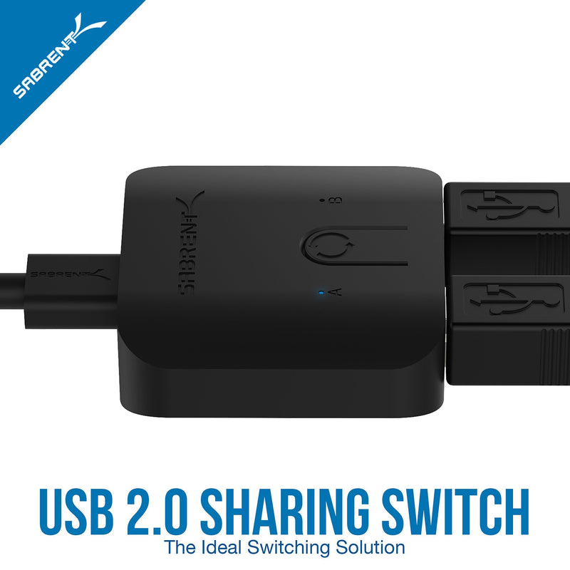 Sabrent USB 2.0 Sharing Switch for Multiple Computers and Peripherals LED Device Indicators (USB-SW20) 2-Port Switch