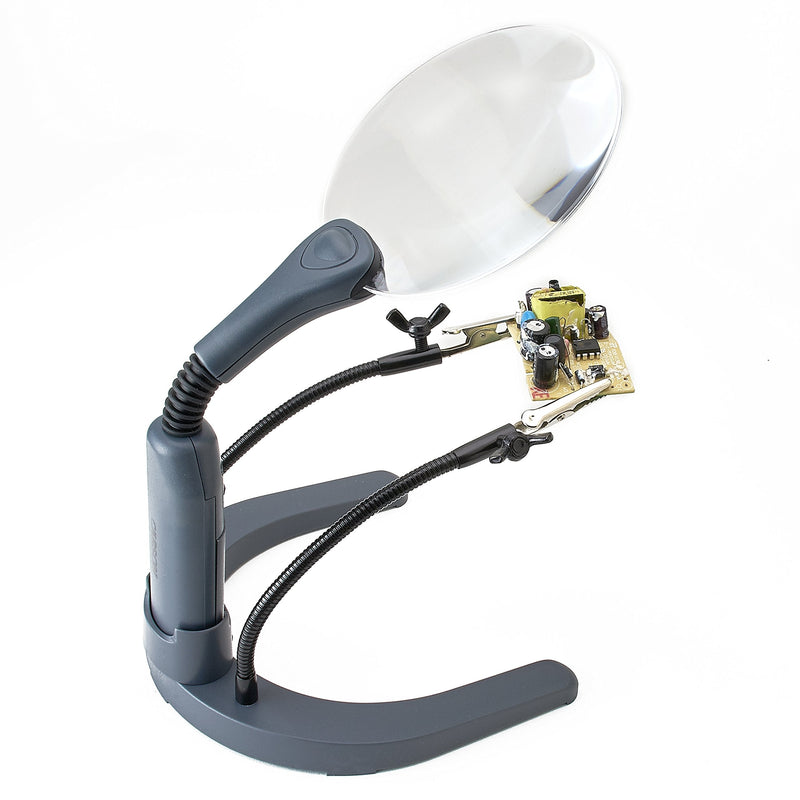 Carson HelpingHands 2x LED Magnifier Stand and Hands-Free Magnifier Station with Fully Adjustable Clamps (GN-88)
