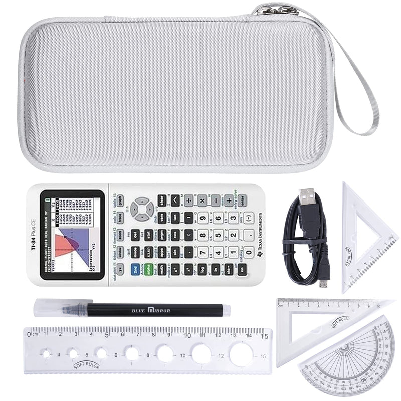 Khanka Hard Travel Case Replacement for Texas Instruments TI-83 Plus/TI-84 Plus/TI-84 Plus CE Color Graphing Calculator, Case Only (Bright White)