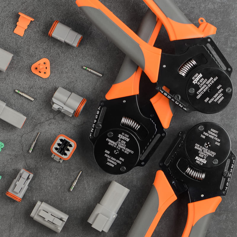 IWISS Closed Barrel Crimper 4 Way Indent,8 Impression Type for Deutsch Solid Contacts gage 12 (IWD-12) IWD-12(gage 12)