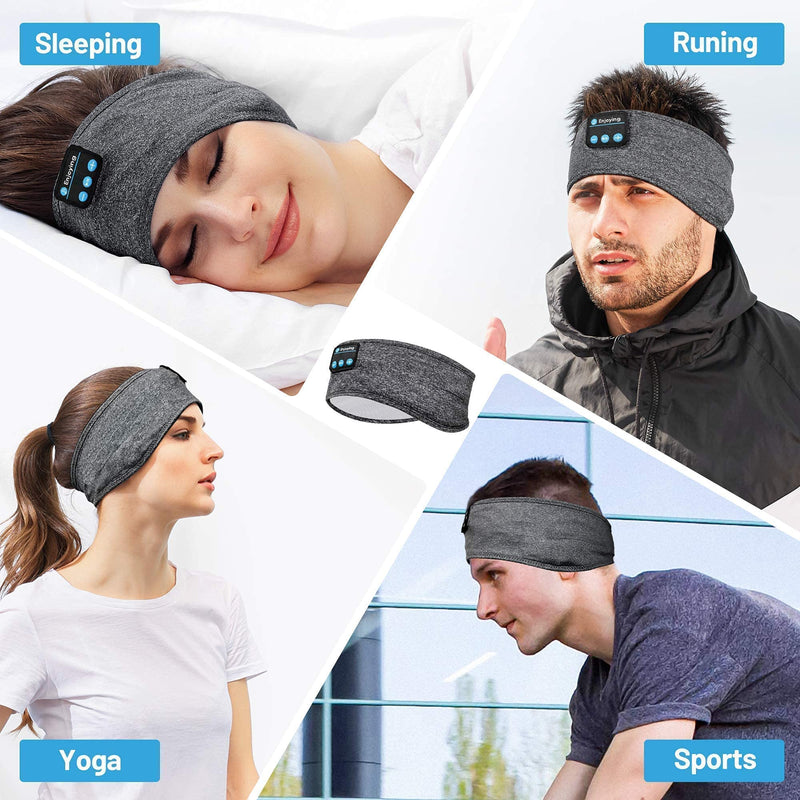 Perytong Sleep Headphones Wireless, Bluetooth Sports Headband Headphones with Ultra-Thin HD Stereo Speakers Perfect for Sleeping,Workout,Jogging,Yoga,Insomnia, Air Travel, Meditation, Grey 1 Count (Pack of 1)