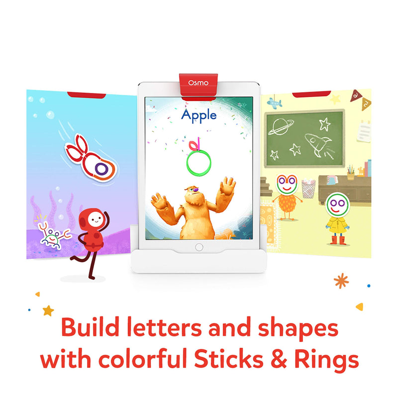 Osmo - Little Genius Sticks & Rings - 2 Educational Games - Ages 3-5 - Imagination, Letter Formation & Creativity - For iPad or Fire Tablet - STEM Toy (Osmo Base Required - Amazon Exclusive) Game Multi
