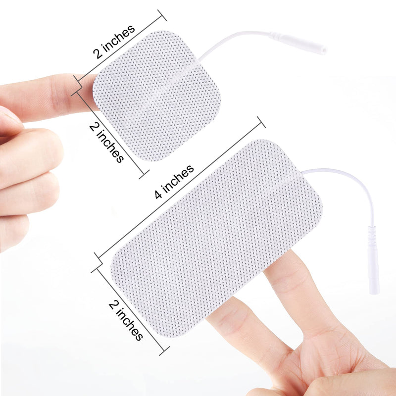 LYINIE TENS Unit Pads 32pcs Reusable Replacement Electrode Patches for Electrotherapy (2"x2" 16pcs, 2"x4" 16pcs)