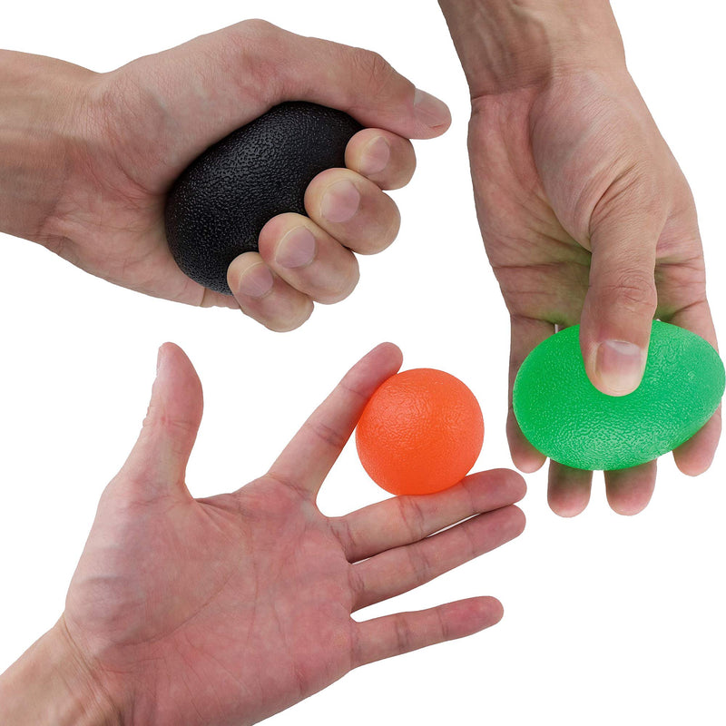 The Friendly Swede Stress Balls for Adults and Kids - Hand Grip Strength Trainer, Hand Therapy Squishy Ball, Set of 3 Finger Resistance Exercise Squeezer Large