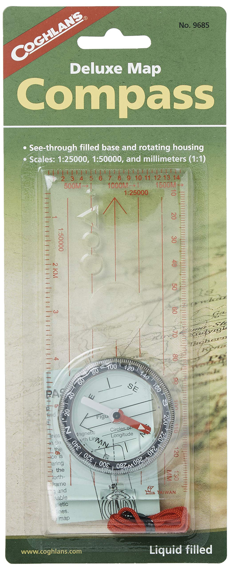 Coghlan's Map Compass Deluxe W/ Lanyard